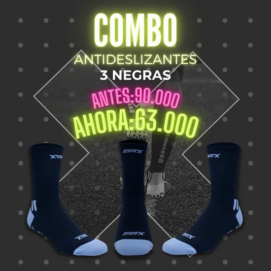Combo x3 Antideslizantes Negras