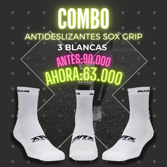 Combo x3 Antideslizantes SOX Blancas