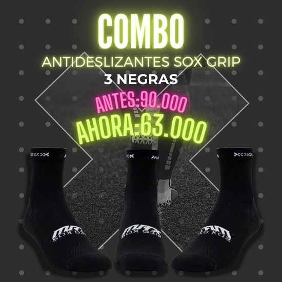 Combo x3 Antideslizantes SOX Negras