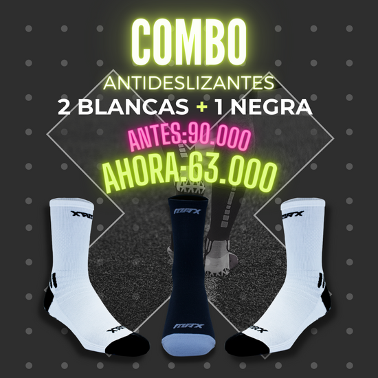Combo x3 Antideslizantes 2 Blancas + 1 Negra