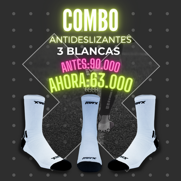 Combo x3 Antideslizantes Blancas