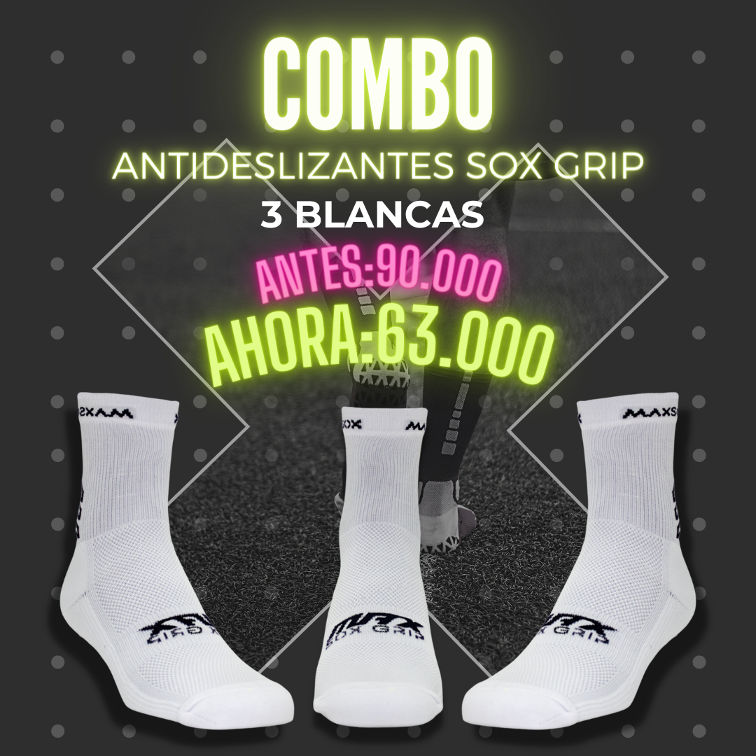 Combo x3 Antideslizantes SOX Blancas