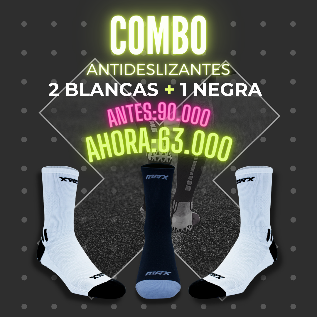 Combo x3 Antideslizantes 2 Blancas + 1 Negra