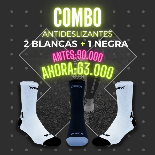 Combo x3 Antideslizantes 2 Blancas + 1 Negra