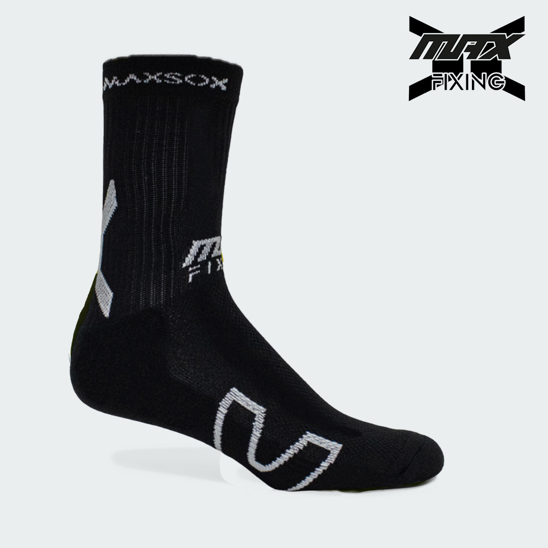 MEDIA TÉCNICA MAX SOX NEGRO X GRIS
