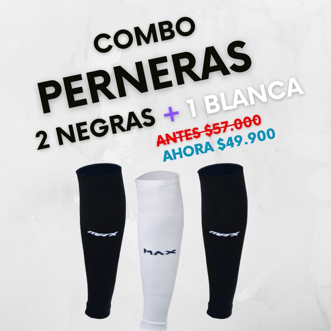 Combo Perneras x3 2 Negras + 1 Blanca