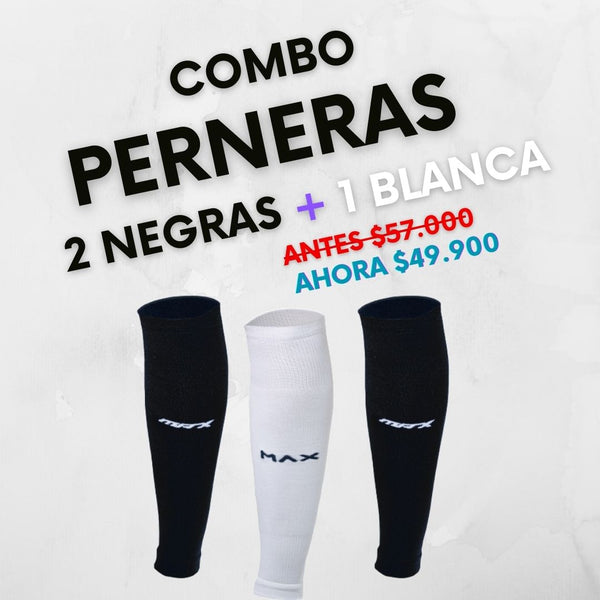 Combo Perneras x3 2 Negras + 1 Blanca