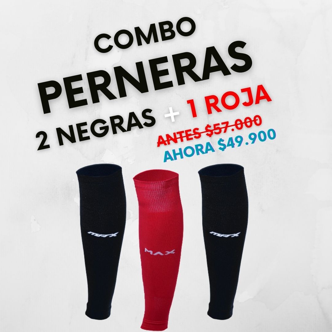 Combo Perneras x3 (2 Negras + 1 Roja)