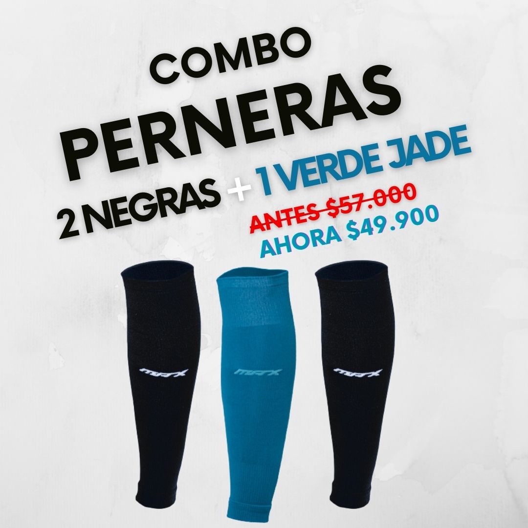 Combo Perneras x3 (2 Negras + 1 Verde Jade)