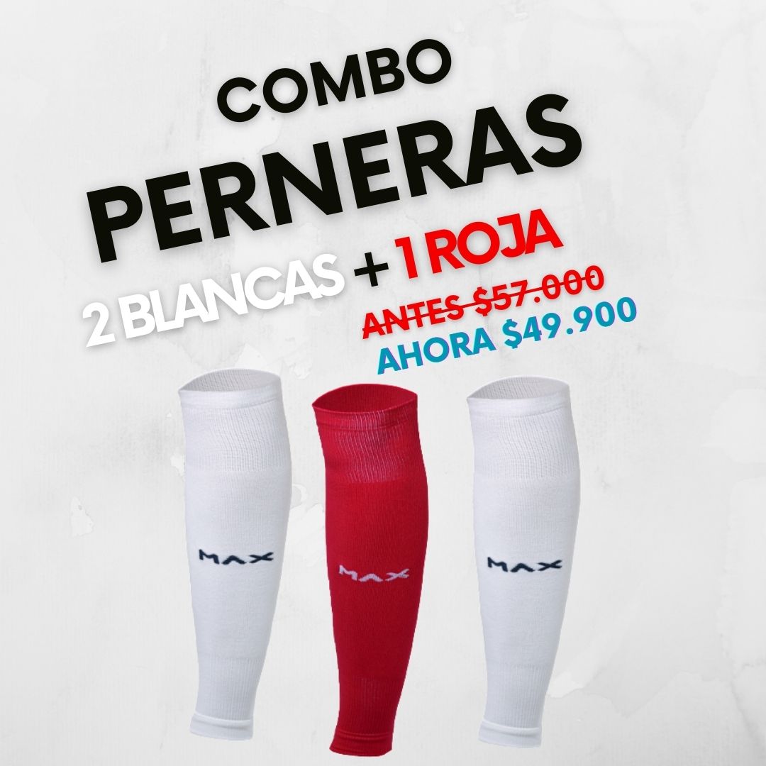 Combo Perneras x3 (2 Blancas + 1 Roja)